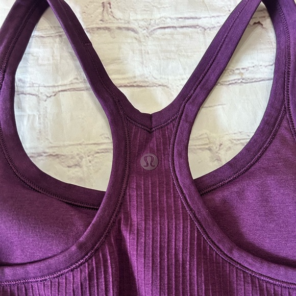Lululemon Ebb To Street Ribbed Athletic Tank Top Built-in Bra 8 / Med Purple - Picture 4 of 5